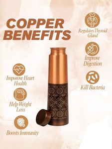 Wholesale Pure <b>Copper</b> Water <b>Bottle</b> Traditional Ayurvedic <b>Copper</b> <b>Bottle</b> with Mandala Artwork Leak Proof Eco Friendly Water <b>Bottle</b> - Product Image 3