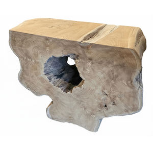 Table console durable en bois de teck recyclé sculpté à la main, design abstrait éco-responsable, best-seller pour couloir - Product Image 2
