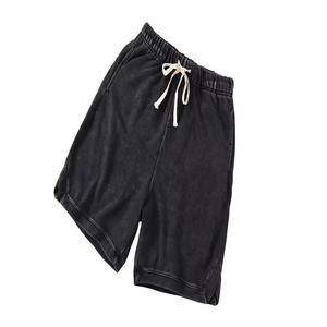 Shorts de Cintura Alta para Mujer, Lavado Ácido, 100% Algodón, Vintage, Transpirables, de Secado Rápido, Ecológicos, con Cintura Elástica, para Uso Diario - Product Image 5