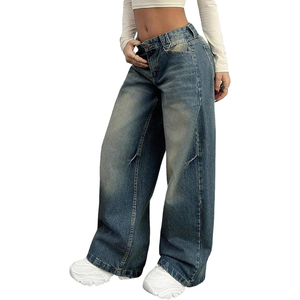 Jeans larges pour femmes, taille basse, extensibles, coupe ample, style boyfriend, vente en gros - Product Image 4