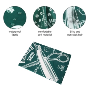 Capa de Barbería Clásica Verde Personalizada, Impermeable, Antiestática, con Cuello Ajustable, Venta Caliente, OEM - Product Image 4