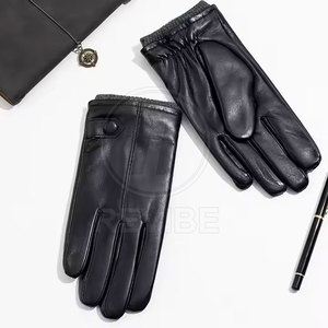 Premium Quality Winter Daily Use Plain <b>Touch</b> <b>Screen</b> Leather <b>Gloves</b> with Fur Lining Wholesale Price for Online Sale - Product Image 2