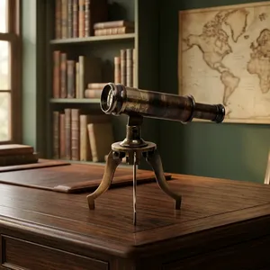 Telescopio de Latón con Mini Trípode de Calvin Handicrafts, Decoración de Mesa Antigua Vintage, Diseño Tradicional 100% Hecho a Mano - Product Image 3