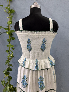 Robe maxi à motifs imprimés à la main en Inde, en coton pur, tissu tricoté, saison hiver et automne, robe polyvalente - Product Image 3