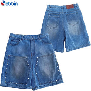 กางเกงยีนส์ขาสั้นทรงหลวมสไตล์โกธิคสำหรับผู้ชาย ดีไซน์สุดฮิต ระบายอากาศได้ดี ผ้าเดนิมเนื้อหนา ทรงวินเทจ  ผลิตตามสั่งจากโรงงาน - Product Image 5