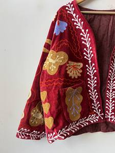 Blouson Bomber Unisexe en Coton Tissé Matelassé Brodé à Col Montant, Manteau d'Hiver Coupe-Vent Respirant Écologique Réversible - Product Image 4