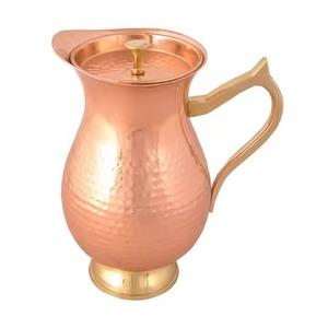 Modern Design Copper Water Jug Stylish Pitcher for Kitchen Dining <b>Table</b> Beverage Serving - Product Image 5
