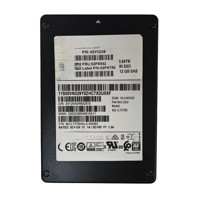 02YC039 3.84TB 12Gb SAS 2.5inch SSD  02YC039
