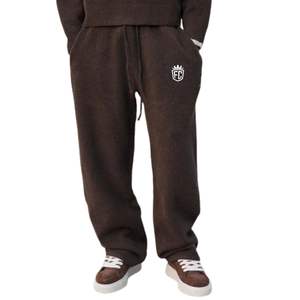 Pantalones Jogger de Punto para Hombre, Pantalones Deportivos Casuales Marrones con Cintura Elástica, Ropa Urbana, Pantalones de Descanso, Ajuste Relajado, Parte Inferior de Punto - Product Image 5