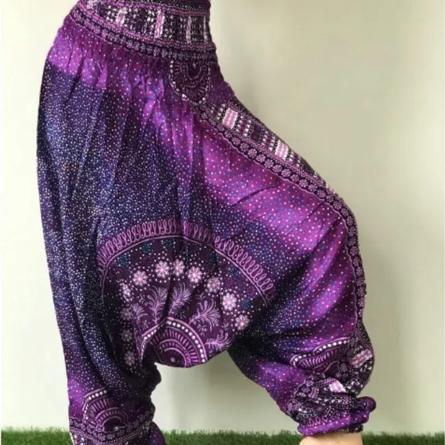 2024 Hot Bán Hậu Cung quần in Rayon Yoga GYPSY Bohemian dù phong cách Hippie mất phù hợp với quần Unisex với 2 túi