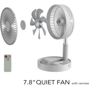 Ventilador de Pie USB Recargable Portátil para Escritorio o Suelo, Altura Ajustable, 4 Velocidades, Ventilador de Pedestal para Dormitorio, Ventilador de Extracción - Product Image 1