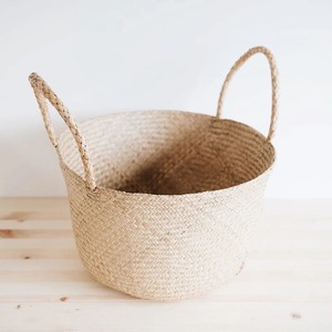 Panier de rangement tressé fait main avec poignées, écologique, vente en gros, fabriqué au Vietnam - Product Image 2
