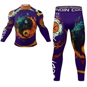 Ensemble de sport pour hommes en caoutchouc anti-irritation : short de MMA, de kick-boxing et de Muay Thai, et ensemble de jogging (chemise et pantalon) - Product Image 4