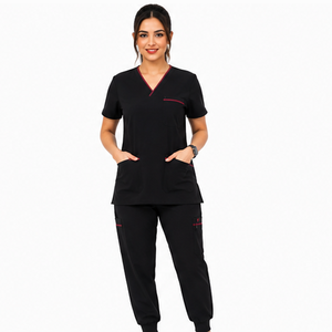 Uniforme Médico Personalizado para Enfermeras, Conjunto de Blusa con Cuello en V y Pantalones de Tela Elástica para Hospital, Clínica y Servicios de Salud - Product Image 5