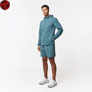 Custom Nylon Jacket Set 2-Piece Streetwear Outdoor <b>Zip</b>-Up Set for Men Streetwear Windbreaker Shorts Set - Product Image 1