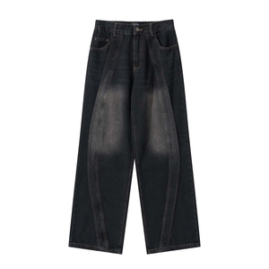 Jeans de mezclilla acampanados vintage para hombre al por mayor, de cintura alta, transpirables y cómodos, 100% algodón. - Product Image 4