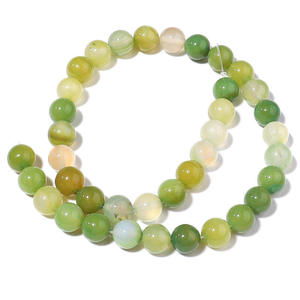 Top Grade 6/8/10mm Dyed Apple Green Agate <b>Stone</b> <b>Beads</b> Tricolor Grape Agate Light Yellow Loose <b>Stone</b> <b>Beads</b> Handmade Jewelry - Product Image 3