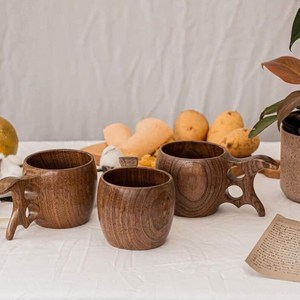 Taza Kuksa de Madera de Acacia Natural Hecha a Mano, Taza de Café Escandinava, Accesorio Ecológico para Camping - Product Image 1