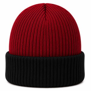 Solid Color Ribbed Knit Beanie <b>Hat</b> <b>Navy</b> Blue Unisex Winter Warm Cap Casual Style Adult 56-58CM - Product Image 2