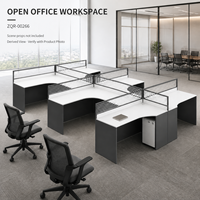 Poste de travail de bureau moderne en forme de L pour 6 personnes, cloisons, armoires mobiles, mobilier de bureau modulaire 4260 mm ArchieLeap ZQR-00266