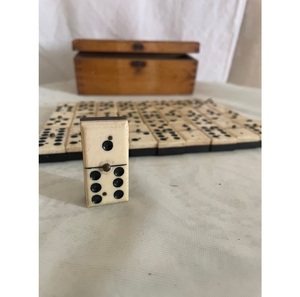 Juego de Dominó Doble Seis Rectangular Ecológico de Hueso Natural, Accesorios de Juego Hechos a Mano de Lujo - Product Image 1