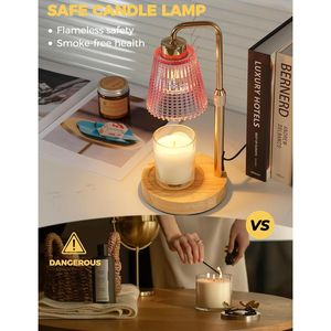 Lampe chauffe-bougie à intensité variable avec minuterie, cadeau d'anniversaire ou de pendaison de crémaillère pour femme et maman, élégante décoration pour la maison neuve avec chauffe-cire J - Product Image 2