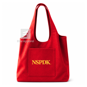 Bolsa de lona personalizada NSPDK Sorority, roja y dorada con logo bordado, de uso diario, gran capacidad, para mujer. - Product Image 1