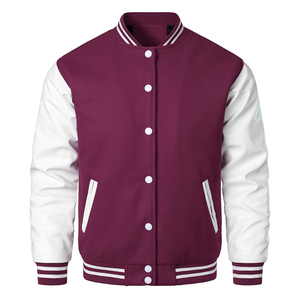 เสื้อแจ็คเก็ตวาร์ซิตี้แบบกำหนดเอง ระบายอากาศได้ดี คอเสื้อแบบคอกลม พิมพ์โลโก้ตามสั่ง แขนยาวเต็มตัว เสื้อแจ็คเก็ตเบสบอลสำหรับผู้ชาย - Product Image 1