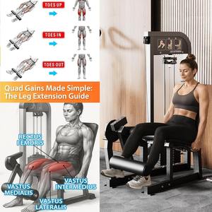 Machine d'extension des jambes avec pile de poids de 180 lb – Équipement de musculation pour le bas du corps de qualité commerciale robuste, réglable pour plus de confort - Product Image 3