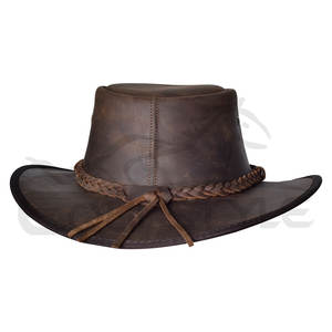 Sombreros Vaqueros para Mujer de Alta Calidad, Elegantes y a la Moda, Estilo para Exteriores, Logotipo Personalizado, Sombreros al por Mayor, Proveedor OEM, Sombreros de Cuero Marrón Hechos a Mano - Product Image 2