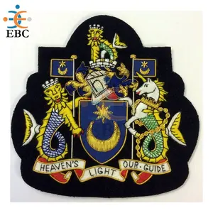 OEM New Design Rank Badge Bullion Wire Handmade Wholesale Customized Security Officers Uniforms Badges and Patches High Quality