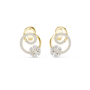 Juego de pendientes STARLACE con diamantes cultivados en laboratorio en oro amarillo de 18 quilates para mujer, para fiesta de compromiso, regalo de San Valentín, uso diario - Product Image 1