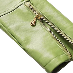 Premium Women <b>Long</b>-Length Winter Stand Collar <b>Leather</b> <b>Jacket</b> Customized Logo High Street Genuine <b>Leather</b> OEM Designed Streetwear - Product Image 4