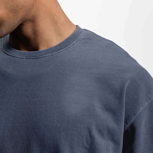 Camiseta de Algodón Oversize para Hombre, Manga Corta, Cuello Redondo, Color Liso, Anti-Pilling, Ecológica, Estampado Serigrafiado, Tejido de 240g - Product Image 6