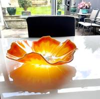 Bol en résine peint à la main, écologique, en forme de fleur, BINSADIQ CRAFTS, pour centre de table moderne, service de fruits et de collations