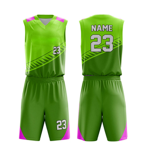 Ensemble d'uniformes de basket-ball personnalisés, imprimé par sublimation, jaune turquoise, jersey unisexe en polyester respirant pour adultes avec numéro 23 - Product Image 4