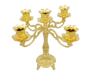 Soporte de vela de Metal de diseño elegante, mesa decorativa de alta calidad, hecho a mano, lujoso, tradicional, venta al por mayor - Product Image 1