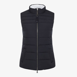 Gilet long matelassé d'hiver personnalisé avec logo, style streetwear, manteau sans manches rembourré pour femme - Product Image 4