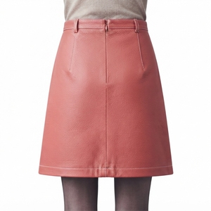 Mini-jupe en similicuir pour femme, taille haute, coupe trapèze, extensible, avec fermeture éclair à la taille, pour soirée et streetwear, XS - Product Image 1