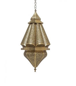 Wholesale Moroccan Pendant Light Bulk <b>Brass</b> Filigree Chandelier Factory Price Islamic Geometric Carved <b>Lantern</b> Custom Arabic - Product Image 3