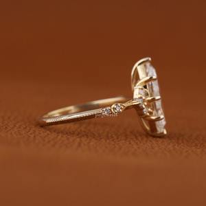 Anillo de Compromiso de Alta Calidad con Diamante de Laboratorio Corte Marquesa de 1 Quilate en Oro Sólido de 14K, Certificado IGI, Joyería de Boda Personalizada - Product Image 6