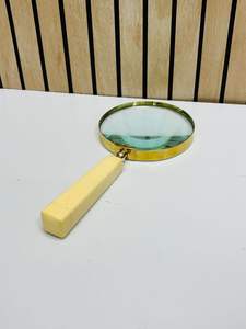 Loupe moderne en laiton de 4 pouces, faite à la main, avec poignée en résine de designer |   Loupe d'inspection portative vintage durable - Product Image 3