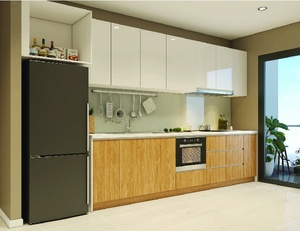 Vietnam Modern <b>Wall</b>-Mounted Kitchen <b>Cabinets</b> Durable Particle Board MDF Plywood Eco-Friendly <b>Metal</b> Handles Apartment Use 5 - Product Image 1