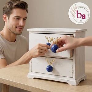 Ba Resin Brass Rabbit Shape Eco-Friendly Marble Cabinet <b>Knob</b> Contemporary <b>Dresser</b> Pull Easy Installation - Product Image 3