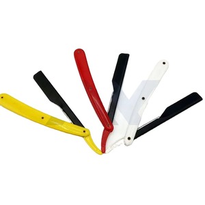 Rasoir de barbier professionnel à lame apparente avec manche en plastique ABS, design coulissant, lame interchangeable, pour le soin personnel et le rasage du visage - Product Image 1