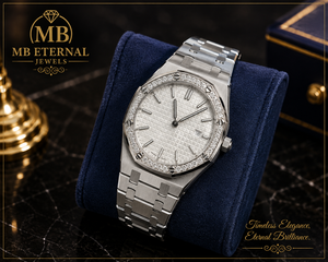 MB ETERNAL นาฬิกาควอทซ์ผู้ชายสุดหรู 41 มม. ตัวเรือนสแตนเลสฝังเพชร แสดงวันที่แบบอนาล็อก กระจกแซฟไฟร์ CITIZEN - Product Image 2