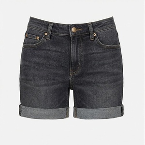 Pantalones cortos de mezclilla casuales para mujer, estilo urbano de verano, con cordones y aberturas, color personalizado, ropa transpirable - Product Image 1