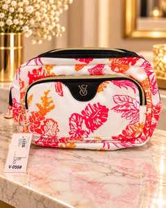 กระเป๋าใส่เครื่องสำอางพิมพ์ลายทรอปิคอลแบบสองสายสะพาย ขนาดใหญ่ มีซิป สำหรับเดินทาง จัดเก็บเครื่องสำอาง พกพาสะดวก - Product Image 1