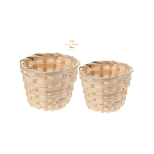 Panier en bambou tissé à la main, mini panier de rangement écologique, organisateur en bambou naturel pour la décoration de la maison, cadeau et présentation - Product Image 5