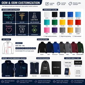 Tenues d'hôpital personnalisées avec logo, de haute qualité, 100% coton, ensembles de blouses médicales, vestes de laboratoire, unisexe - Product Image 3